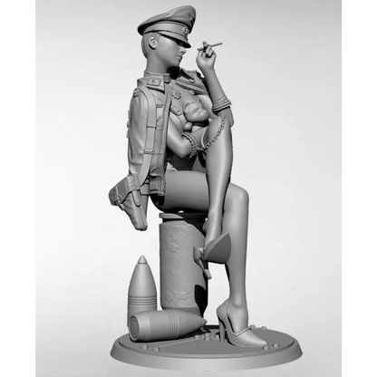 1/24 Resin Model Kit Beautiful Girl German Officer WW2 Pin Up Unpainted XXX - Model-Fan-Store
