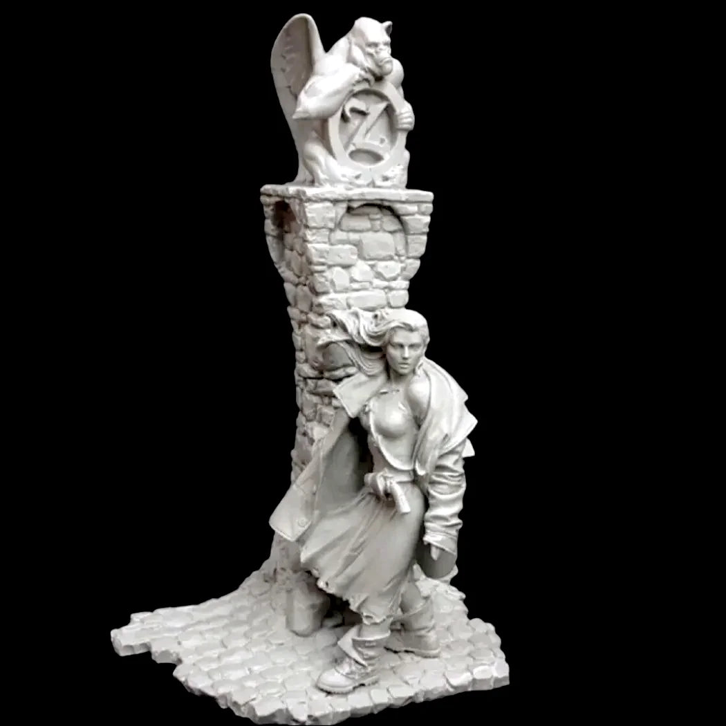 1/24 Resin Model Kit Beautiful Girl Shooter Wanderer Fantasy Miniature Unpainted