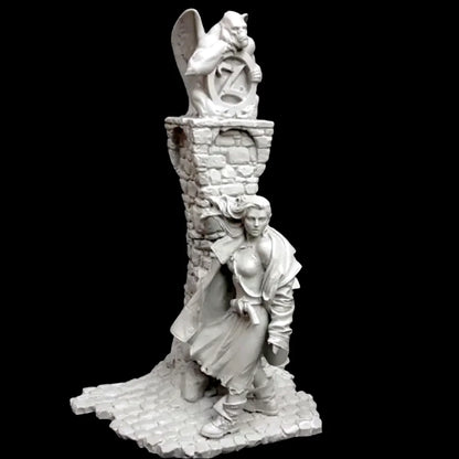 1/24 Resin Model Kit Beautiful Girl Shooter Wanderer Fantasy Miniature Unpainted
