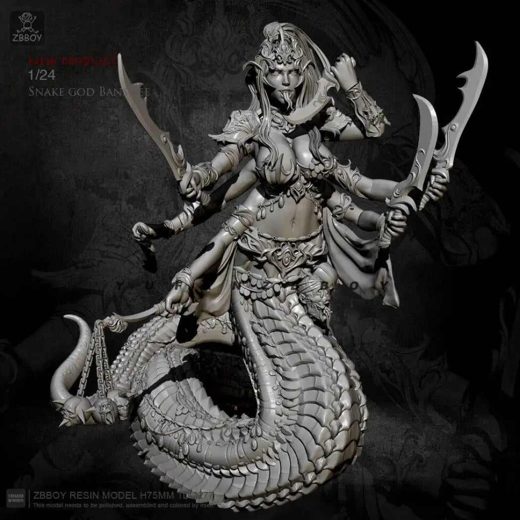 1/24 Resin Model Kit Beautiful Girl Snake Goddess Unpainted - Model-Fan-Store