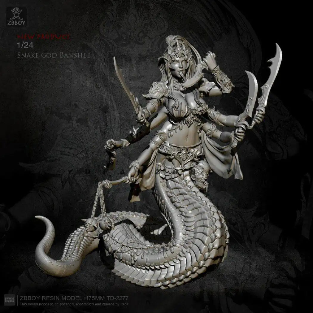 1/24 Resin Model Kit Beautiful Girl Snake Goddess Unpainted - Model-Fan-Store