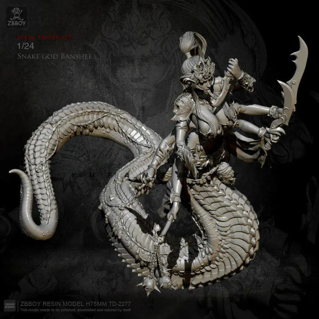 1/24 Resin Model Kit Beautiful Girl Snake Goddess Unpainted - Model-Fan-Store