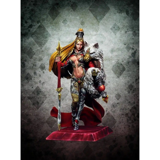 1/24 Resin Model Kit Beautiful Girl Warrior Queen of the Wolves Unpainted - Model-Fan-Store