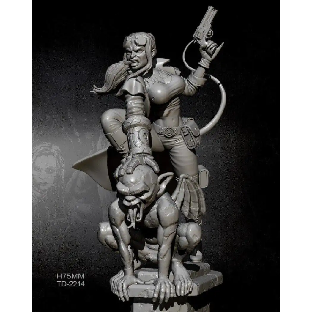 1/24 Resin Model Kit Beautiful Girl Woman Deamom Devil Hellboy Unpainted - Model-Fan-Store