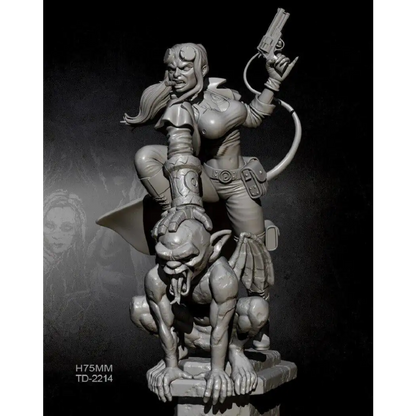 1/24 Resin Model Kit Beautiful Girl Woman Deamom Devil Hellboy Unpainted - Model-Fan-Store