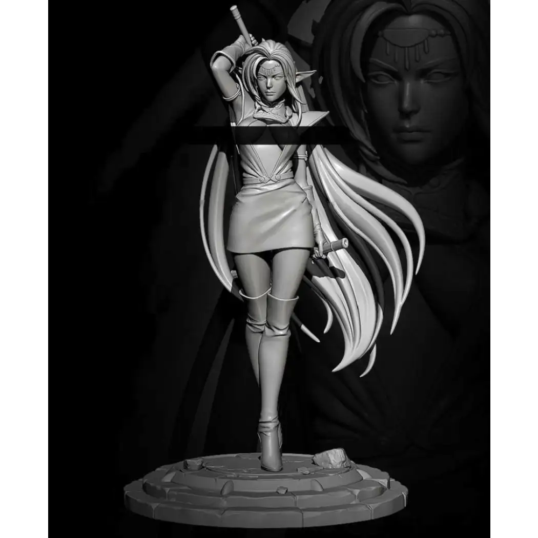 1/24 Resin Model Kit Beautiful Girl Woman Elf Warrior Unpainted - Model-Fan-Store