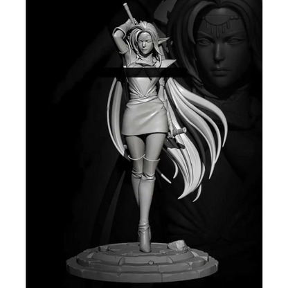 1/24 Resin Model Kit Beautiful Girl Woman Elf Warrior Unpainted - Model-Fan-Store