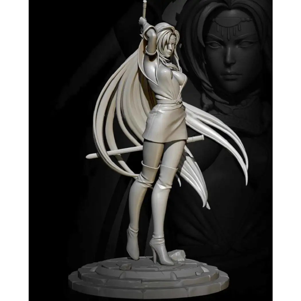 1/24 Resin Model Kit Beautiful Girl Woman Elf Warrior Unpainted - Model-Fan-Store