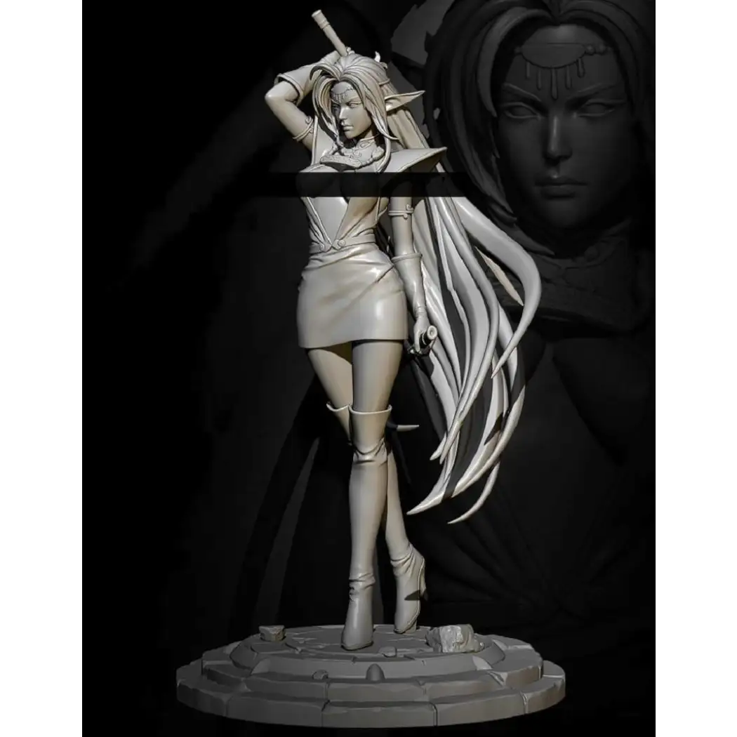 1/24 Resin Model Kit Beautiful Girl Woman Elf Warrior Unpainted - Model-Fan-Store