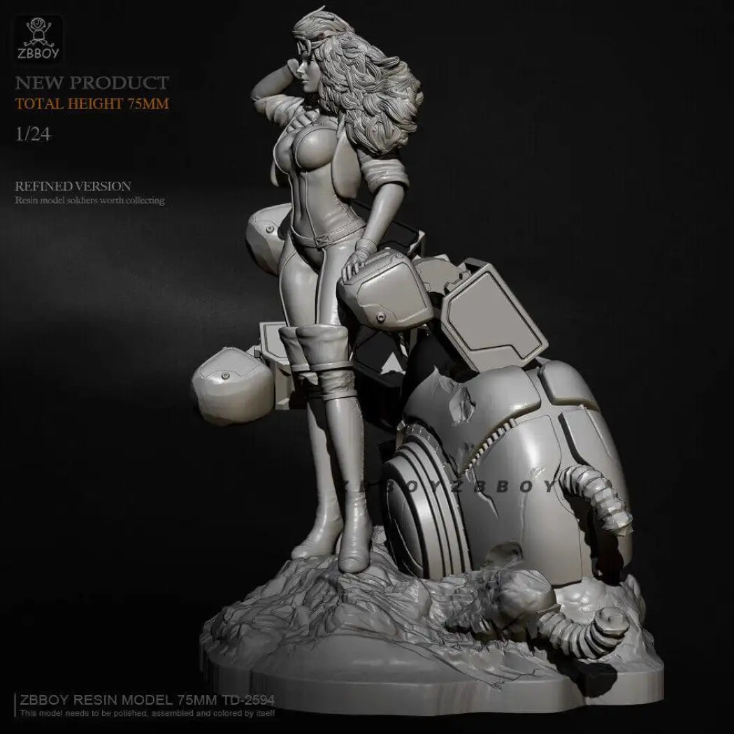 1/24 Resin Model Kit Beautiful Girl Woman Fighter Fantasy Unpainted - Model-Fan-Store