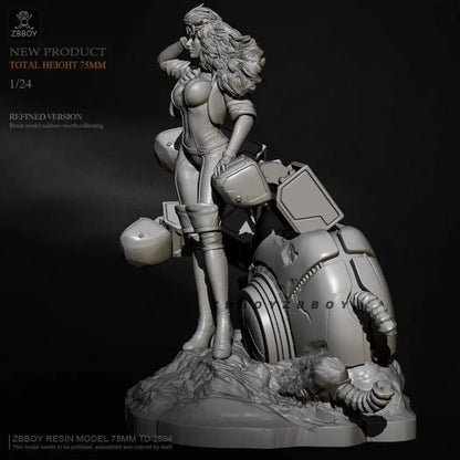 1/24 Resin Model Kit Beautiful Girl Woman Fighter Fantasy Unpainted - Model-Fan-Store