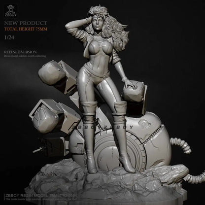 1/24 Resin Model Kit Beautiful Girl Woman Fighter Fantasy Unpainted - Model-Fan-Store