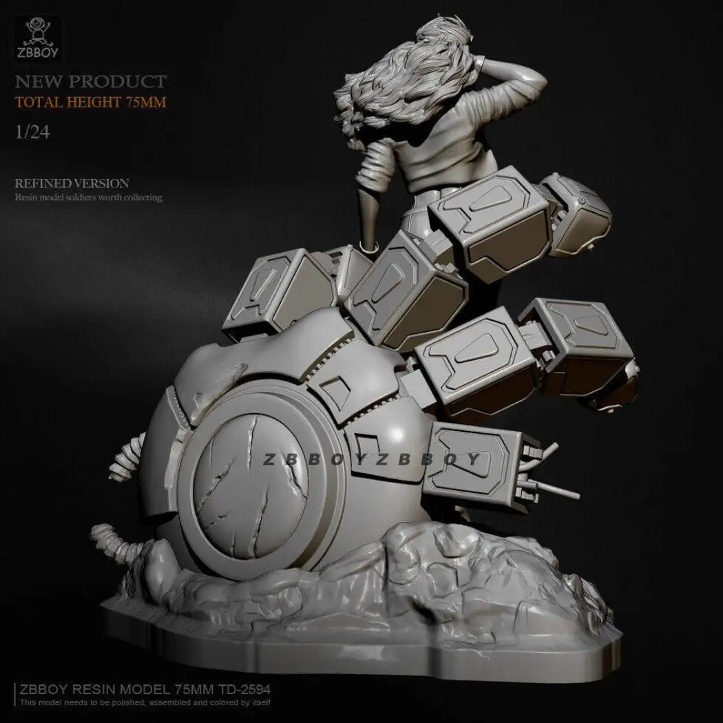 Unpainted Model Kit 1/24 Resin Model Kit Beautiful Girl Woman Fighter Fantasy Unpainted ...