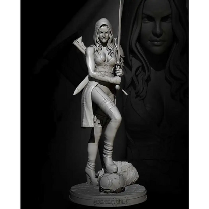 1/24 Resin Model Kit Beautiful Girl Woman Swordsman Shooter Fantasy Unpainted - Model-Fan-Store