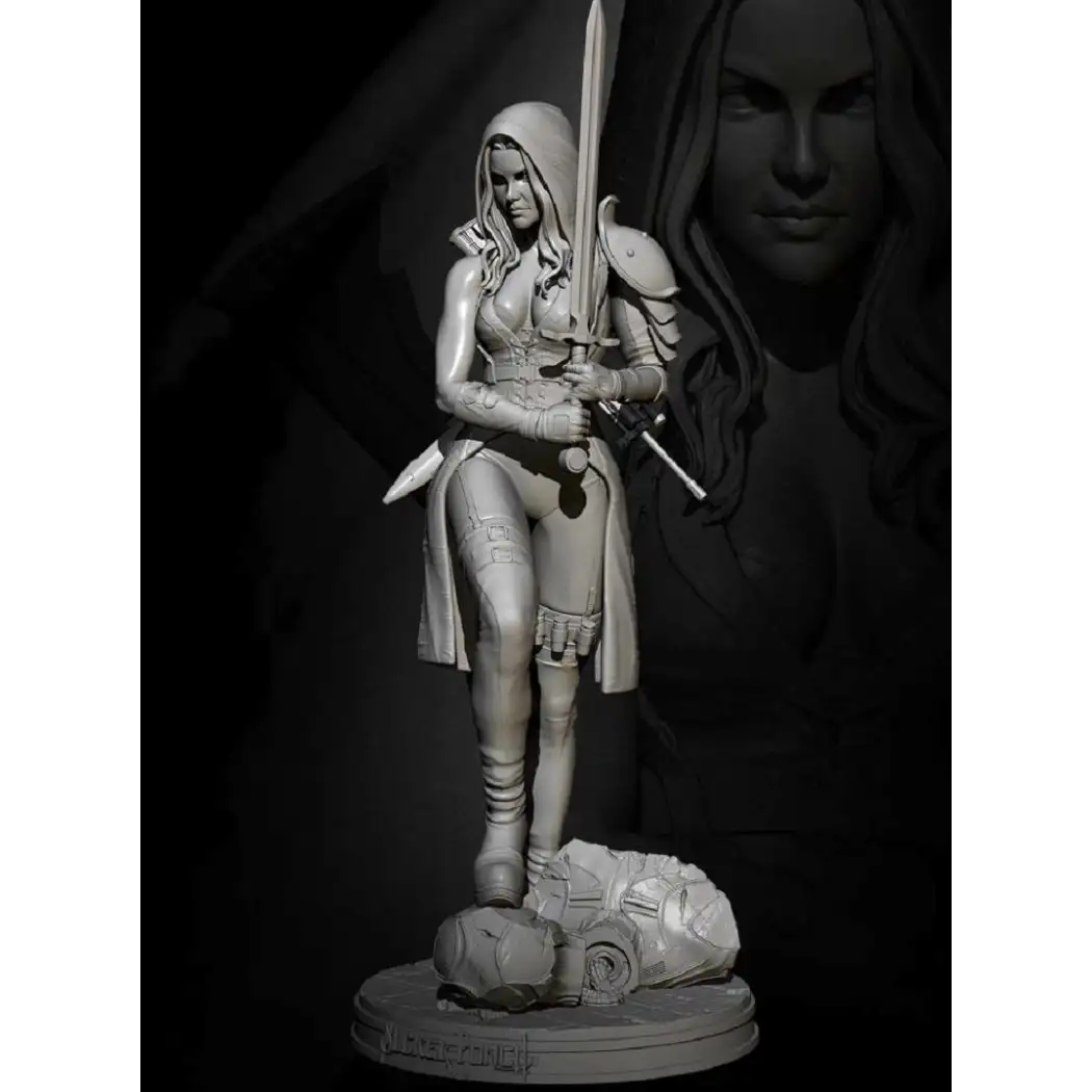 1/24 Resin Model Kit Beautiful Girl Woman Swordsman Shooter Fantasy Unpainted - Model-Fan-Store