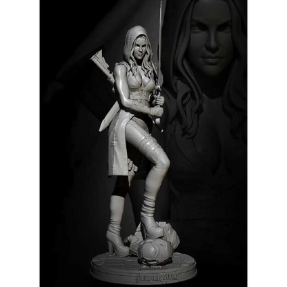 1/24 Resin Model Kit Beautiful Girl Woman Swordsman Shooter Fantasy Unpainted - Model-Fan-Store