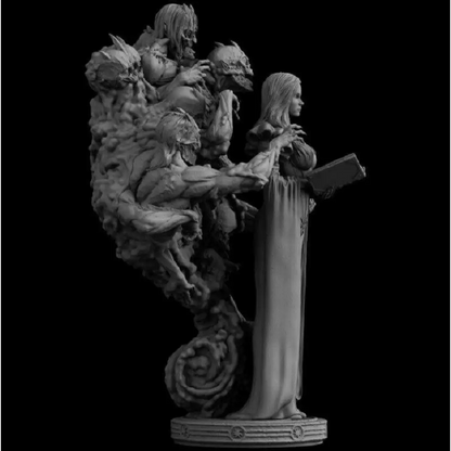 1/24 Resin Model Kit Beautiful Girl Woman Witch Summon Demons Unpainted - Model-Fan-Store