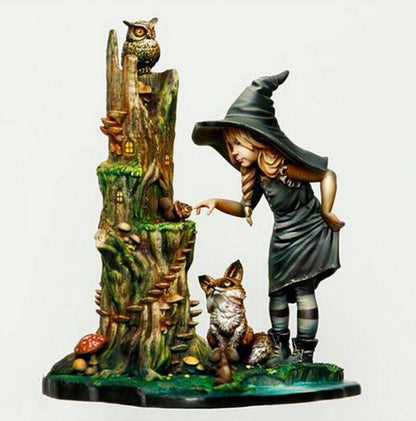 1/24 Resin Model Kit Girl Little Witch Miniature Unpainted - Model-Fan-Store