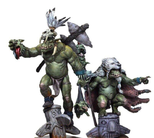 1/24 Resin Model Kit Goblins Orc Warrior and Shaman Warcraft Fairy Tales Unpainted - Model-Fan-Store