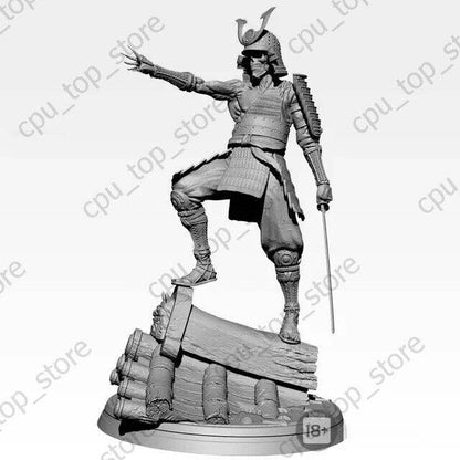 1/24 Resin Model Kit Japanese Samurai Warrior Ghost Skeleton Unpainted - Model-Fan-Store