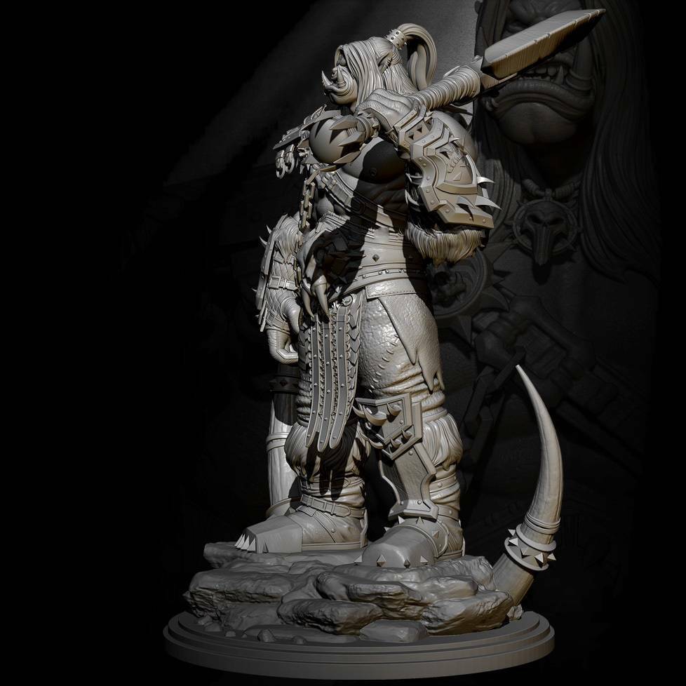 1/24 Resin Model Kit Warrior Axe Orc Warcraft Unpainted - Model-Fan-Store