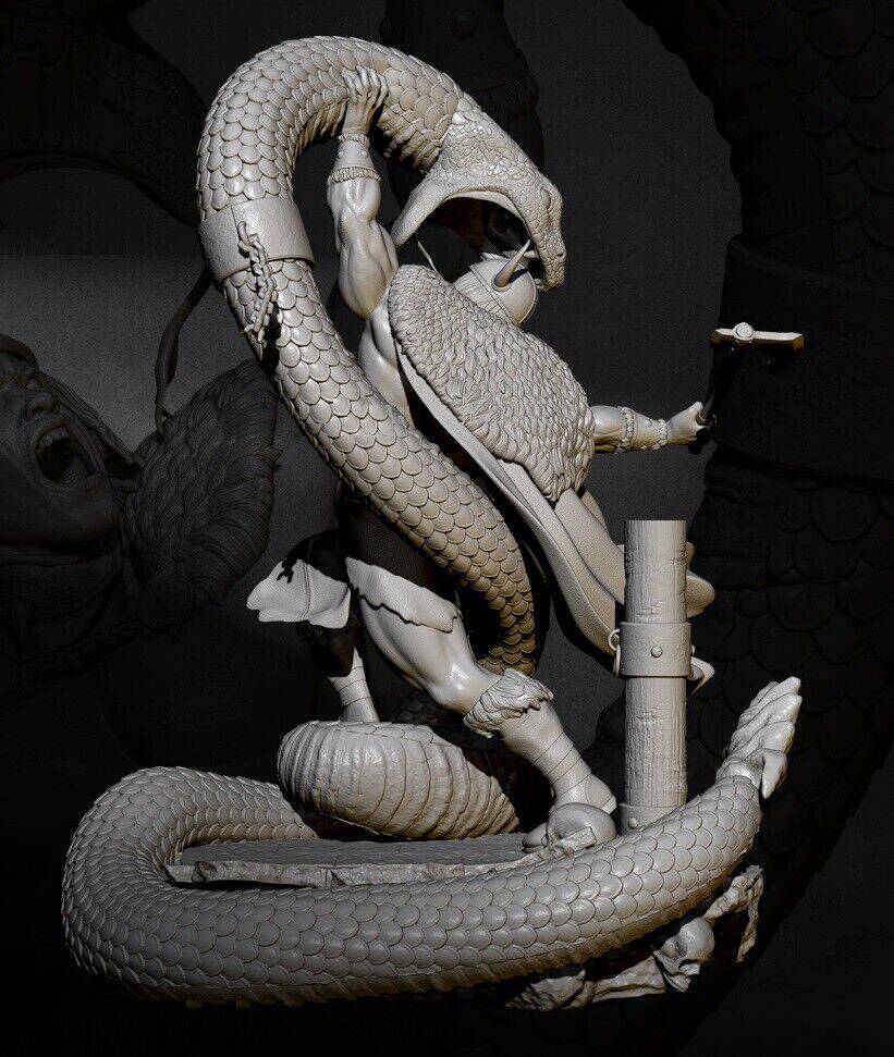 1 24 Resin Model Kit Warrior Barbarian Hercules And The Serpent Unpain 1 24 Resin Model Kit Warrior Barbarian Hercules And The Serpent Unpain