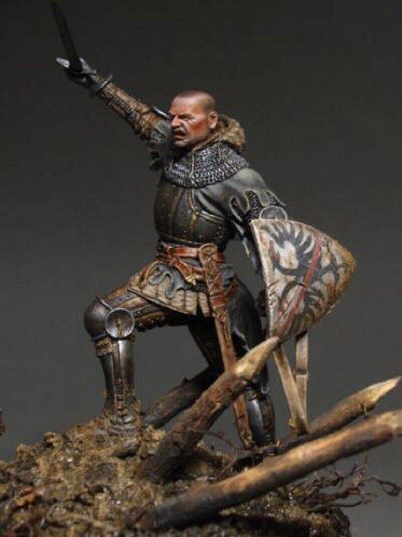 1/24 Resin Model Kit Warrior French Medieval Knight Commander Unpainted - Model-Fan-Store