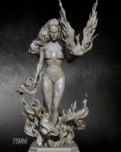 1/24 Resin Superhero Model Kit Goddess of Fire Beautiful Girl Unpainted - Model-Fan-Store