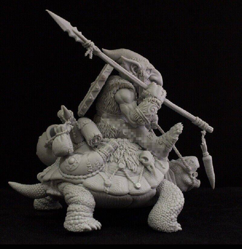 1/32 54mm Resin Model Kit Battle Goblin on a Turtle Warcraft Unpainted - Model-Fan-Store