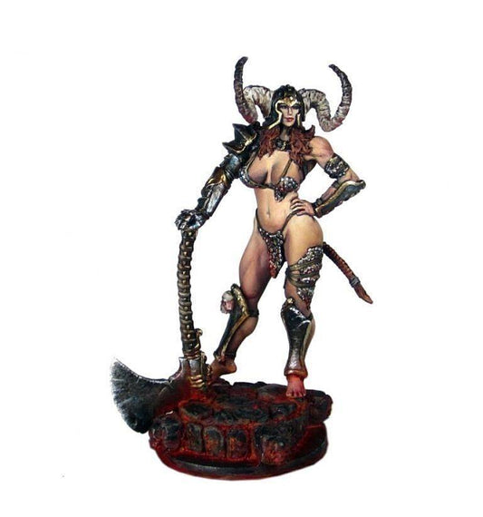 1/32 54mm Resin Model Kit Fantasy Beautiful Girl Woman Axe Warrior Unpainted - Model-Fan-Store