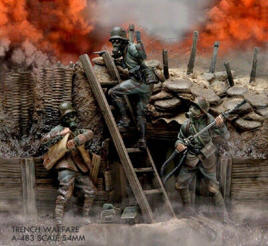 1/32 54mm Resin Model Kit German Soldiers Chemical Troops WW2 Unpainted - Model-Fan-Store