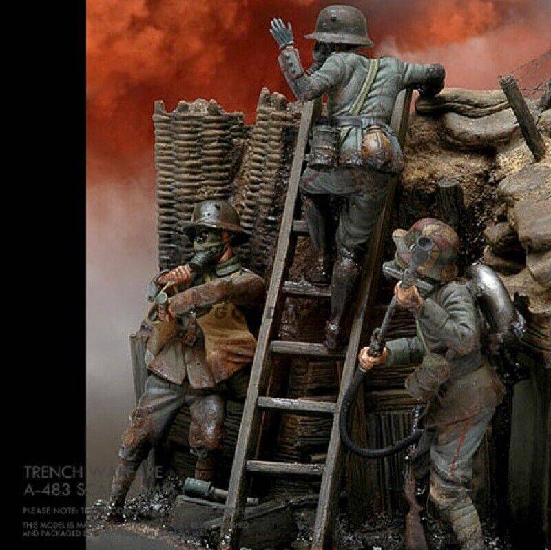 1/32 54mm Resin Model Kit German Soldiers Chemical Troops WW2 Unpainted - Model-Fan-Store