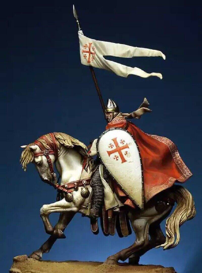 1/32 54mm Resin Model Kit Medieval Knight Rider Crusader Horseman Unpainted - Model-Fan-Store