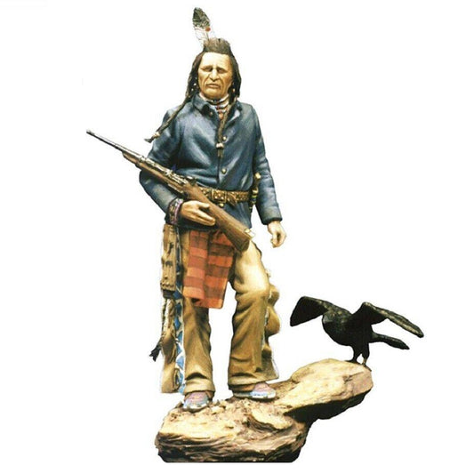 1/32 54mm Resin Model Kit Native American Indian Raven with base Unpainted - Model-Fan-Store
