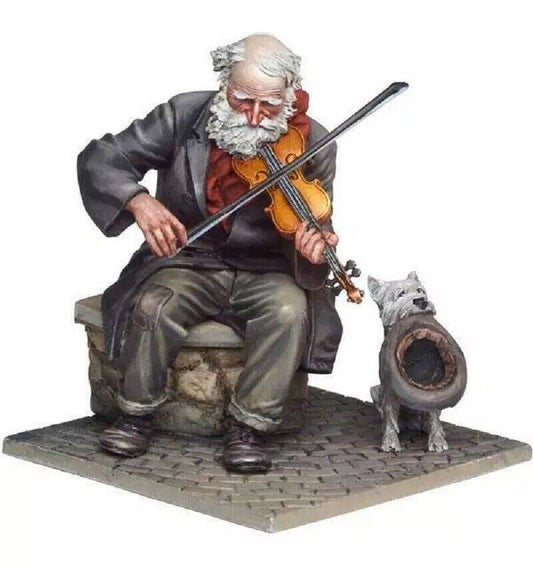 1/32 54mm Resin Model Kit Poor Violinist with a Dog Unpainted - Model-Fan-Store
