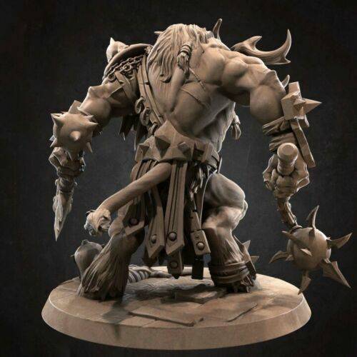 1/32 56mm 3D Print Model Kit Barbarian Beast Warrior Minotaur Unpainted - Model-Fan-Store