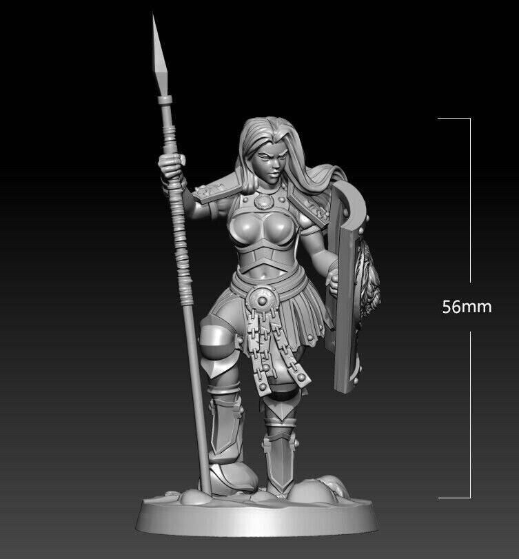 1/32 56mm 3D Print Model Kit Beautiful Girl Roman Warrior Fantasy Unpainted - Model-Fan-Store