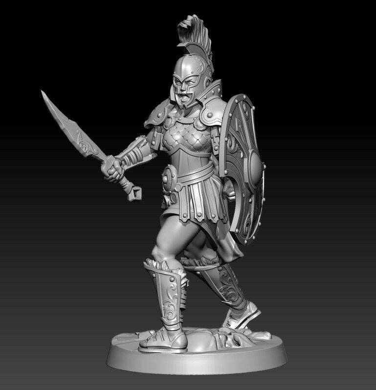 1/32 56mm 3D Print Model Kit Beautiful Girl Roman Warrior Fantasy Unpainted - Model-Fan-Store