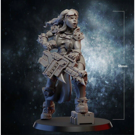 1/32 56mm 3D Print Model Kit Beautiful Girl Woman Shooter Unpainted - Model-Fan-Store