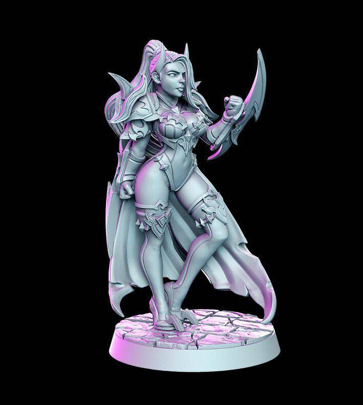 1/32 56mm 3D Print Model Kit Beautiful Girl Woman Warrior Unpainted - Model-Fan-Store