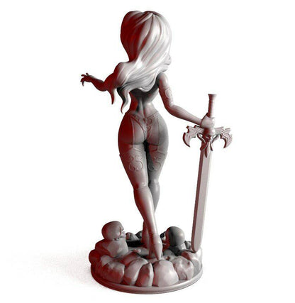 1/32 56mm 3D Print Model Kit Beautiful Girl Woman Warrior Vampire Unpainted - Model-Fan-Store