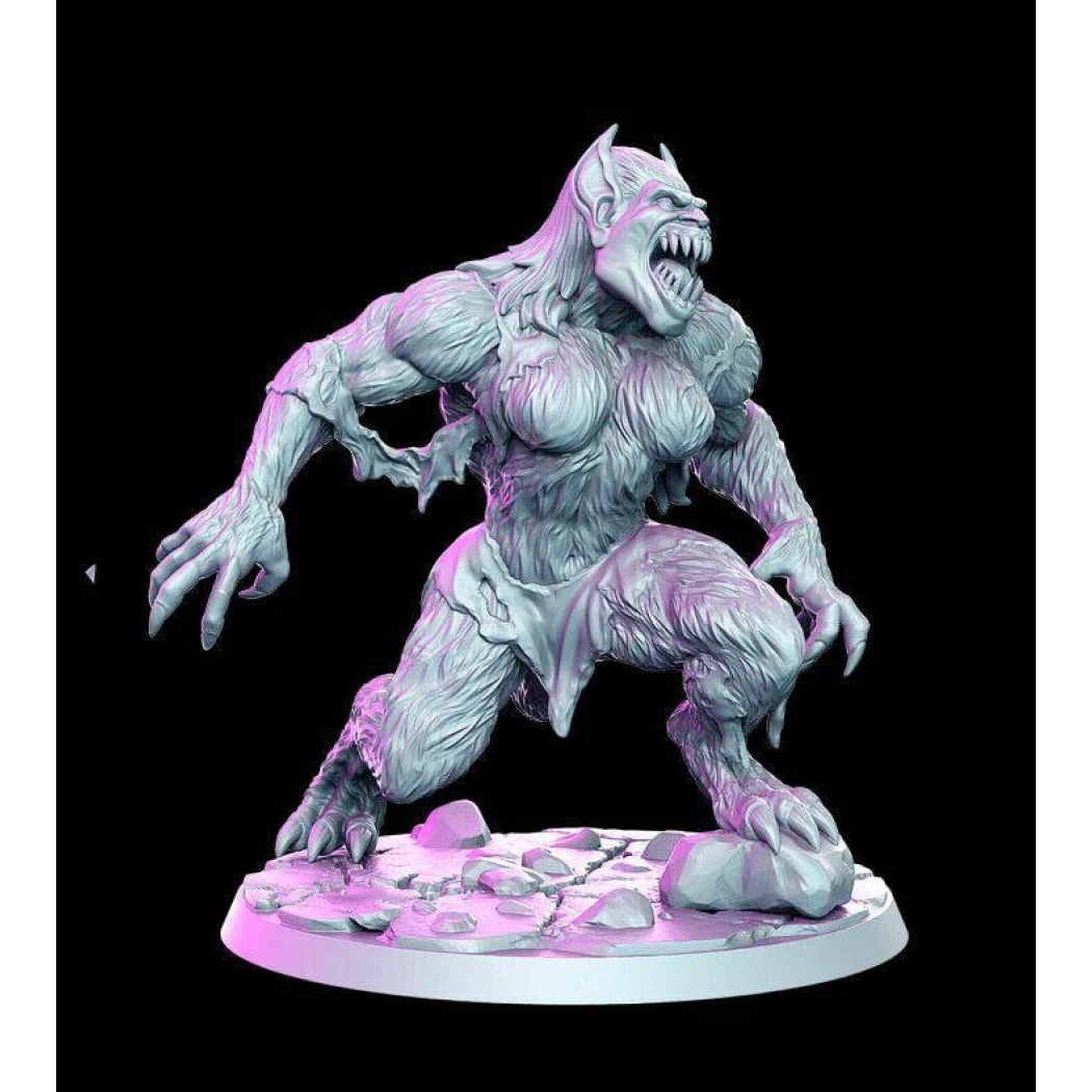 1/32 56mm 3D Print Model Kit Warrior Demon Werewolf Unpainted - Model-Fan-Store