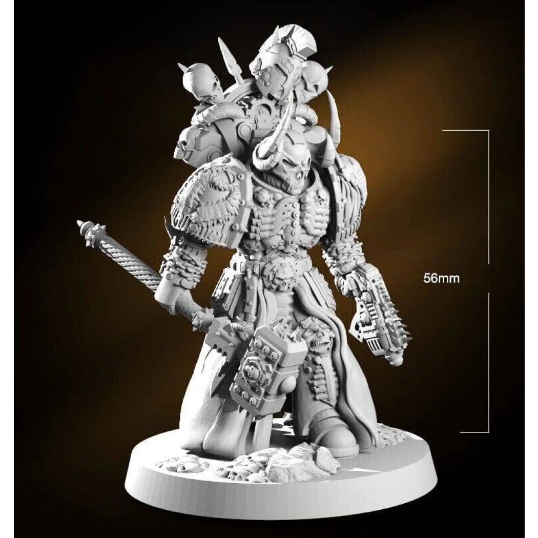 1/32 56mm 3D Print Model Kit Warrior Destructive Hammer 40K Unpainted - Model-Fan-Store