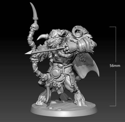 1/32 56mm 3D Print Model Kit Warrior Hunter Tauren Warcraft Unpainted - Model-Fan-Store