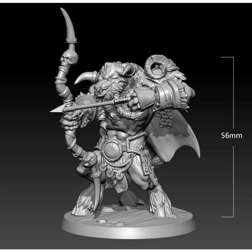 1/32 56mm 3D Print Model Kit Warrior Hunter Tauren Warcraft Unpainted - Model-Fan-Store