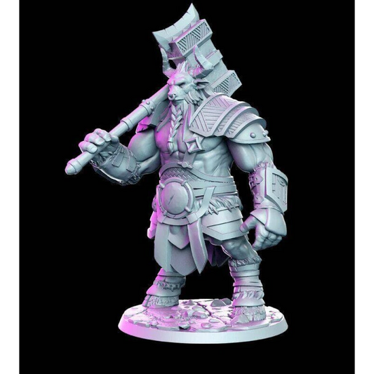1/32 56mm 3D Print Model Kit Warrior Tauren Warcraft Unpainted - Model-Fan-Store