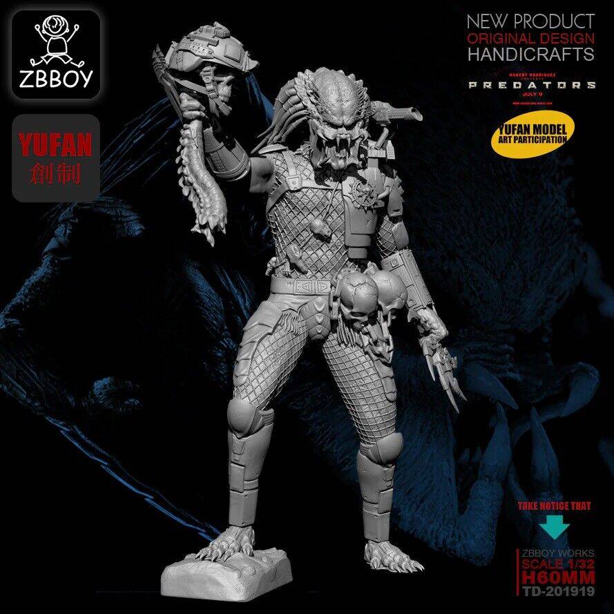 1/32 65mm Resin Model Kit Predator Holds His Head Warrior Unpainted Unassembled - Model-Fan-Store