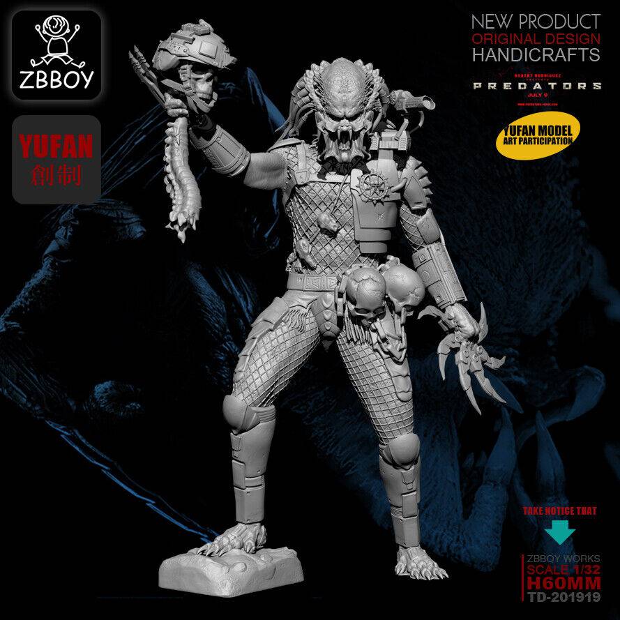 1/32 65mm Resin Model Kit Predator Holds His Head Warrior Unpainted Unassembled - Model-Fan-Store