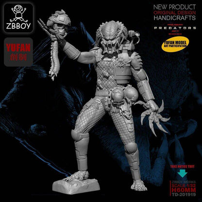 1/32 65mm Resin Model Kit Predator Holds His Head Warrior Unpainted Unassembled - Model-Fan-Store