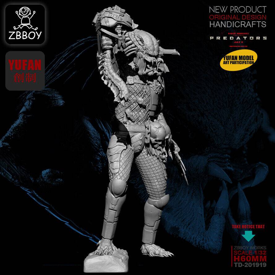 1/32 65mm Resin Model Kit Predator Holds His Head Warrior Unpainted Unassembled - Model-Fan-Store